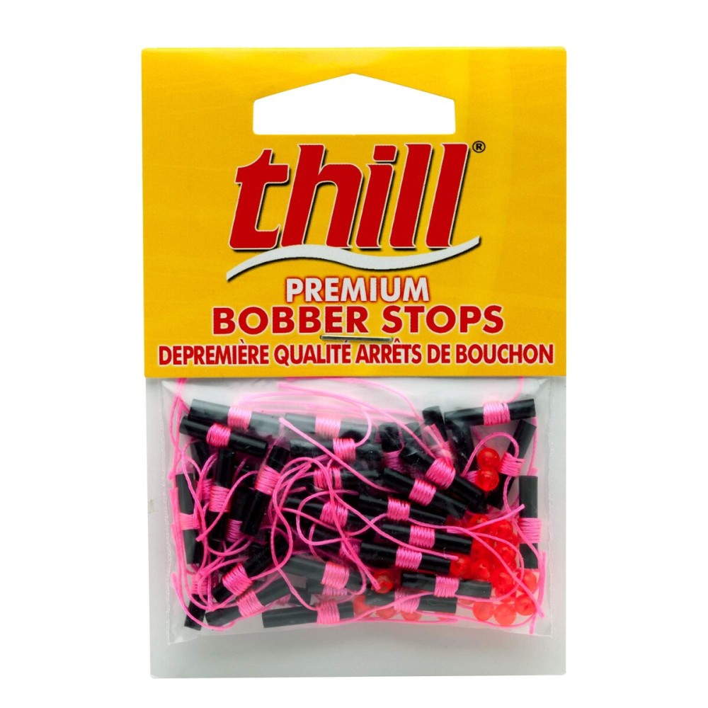 Thill Premium Bobber Stops for Fishing Floats, Fishing Gear and Accessories, 40 Pack, Hot Pink