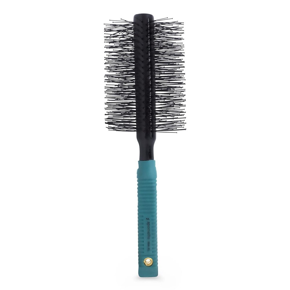 Spornette Double Stranded XL Round Brush, Nylon Bristles - Round Brush for Straightening, Anti-Frizz, Detangling, Volumizing - Styling for Wavy & Curly, Medium & Long Hair Lengths (2.75 Inches)