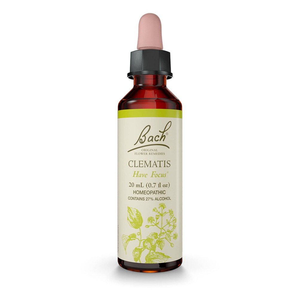 Bach Original Flower Remedies, Clematis - Have Focus - Natural Homeopathic Flower Essence for Emotional Balance - Vegan, Gluten Free, Sugar Free - 20mL Dropper