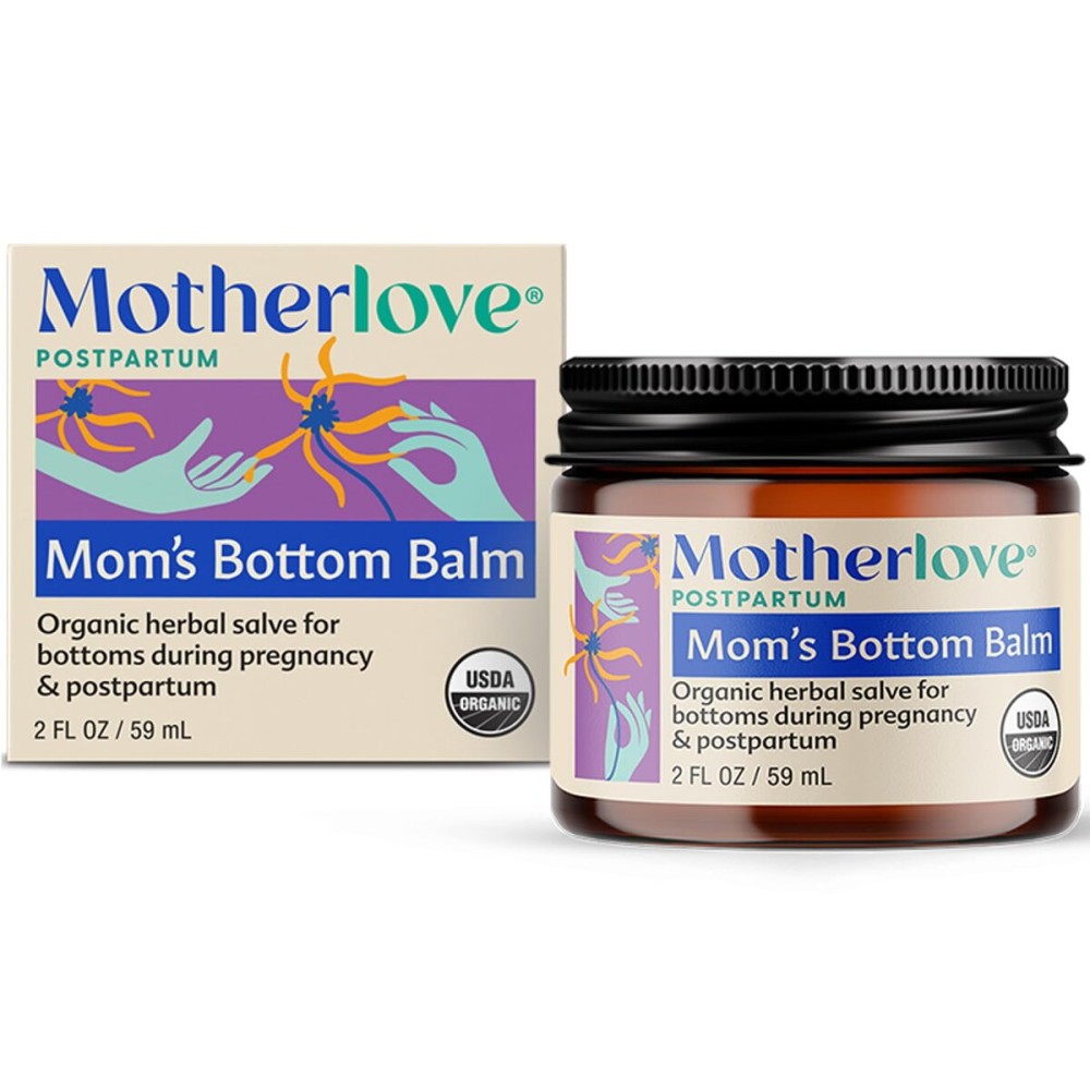 Motherlove Mom\'s Bottom Balm (2 oz) Organic Herbal Salve w/Witch Hazel for Bottoms During Pregnancy & Postpartum -Non-GMO Ointment
