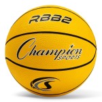 Champion Sports Rubber Junior Basketball, Heavy Duty - Pro Style Basketballs Premium Basketball Equipment, Indoor Outdoor - Physical Education Supplies (Size 5, Yellow)