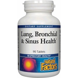 Natural Factors Lung, Bronchial & Sinus Health - Respiratory Health Supplement - Supports Lung & Sinus Health - Supports Healthy Lung Tissue & Mucus Consistency - 90 Tablets (90 Servings)