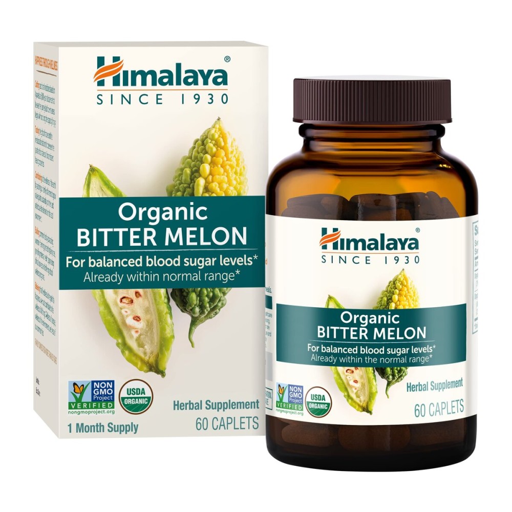 Himalaya Organic Bitter Melon - Herbal Glucose Metabolism Support - USDA Organic, Non-GMO, Vegan, Gluten Free, Additive Free, 660 mg, 60 Caplets