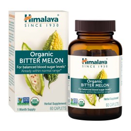 Himalaya Organic Bitter Melon - Herbal Glucose Metabolism Support - USDA Organic, Non-GMO, Vegan, Gluten Free, Additive Free, 660 mg, 60 Caplets