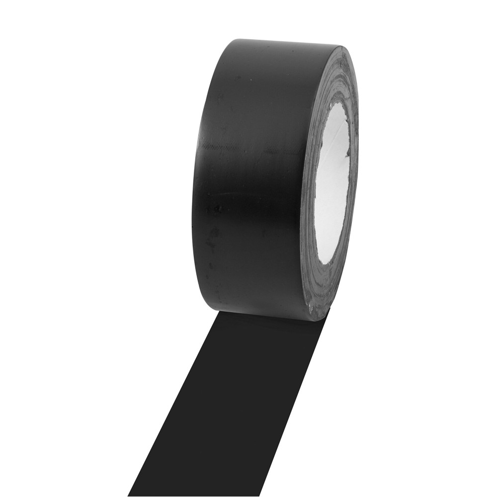 Champion Sports Vinyl Tape, 2 Wide x 60 Yards Long, Black - Durable Floor Marking Tape - Schools, Gyms, Restaurants