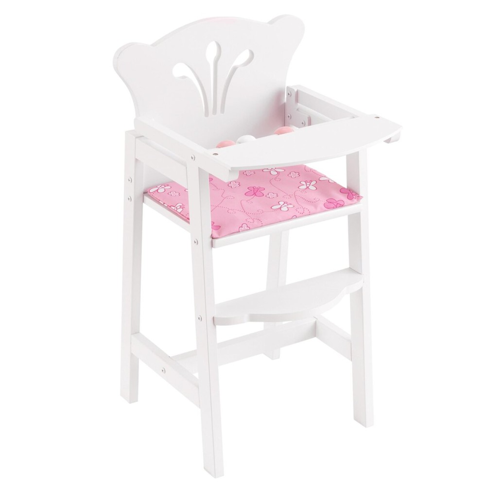 KidKraft Lil\' Doll Wooden High Chair, Furniture for 18-Inch Dolls, with Fabric Seat Pad