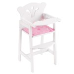 KidKraft Lil\' Doll Wooden High Chair, Furniture for 18-Inch Dolls, with Fabric Seat Pad