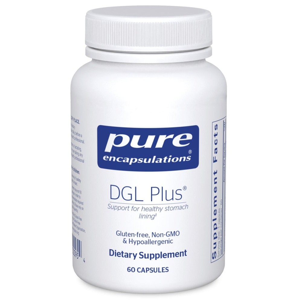 Pure Encapsulations DGL Plus - Gut Health Supplements for Men & Women - with Marshmallow Root, Aloe Vera Extract & Slippery Elm Bark - Non-GMO & Vegan - 60 Capsules