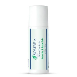 Sombra Warm Pain Relief Gel, Warm Relief for Arthritis and Chronic Pain Pre-Workout Muscle Rub Vegan Formula Free of Artificial Fragrances, Dyes, NSAIDs, Wax, Petroleum, Alcohol - 3oz Roll-On