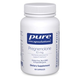 Pure Encapsulations Pregnenolone 10 mg - Support Memory & Hormone Balance* - Hormone Precursor - Gluten Free & Non-GMO - 60 Capsules