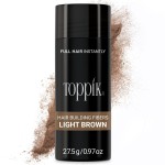 Toppik Hair Building Fibers, Light Brown, 27.5g Fill In Fine or Thinning Hair, Instantly Thicker, Fuller Looking, 9 Shades for Men & Women, Keratin Protein Formula