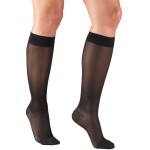 Truform Sheer Compression Stockings, 15-20 mmHg, Women\'s Knee High Length, 20 Denier, Black, Small