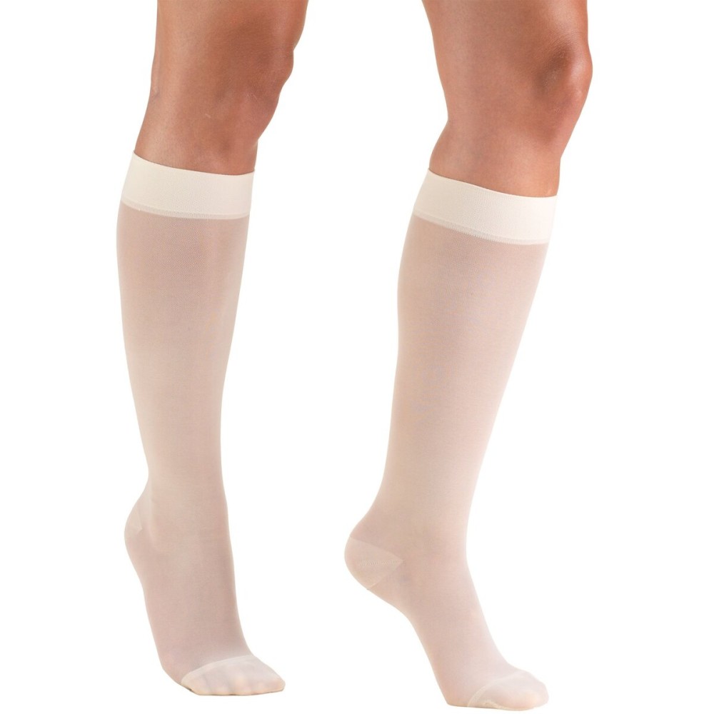 Truform Sheer Compression Stockings, 15-20 mmHg, Women\'s Knee High Length, 20 Denier, Ivory, Small