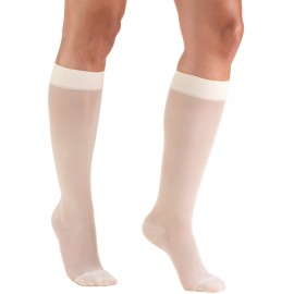 Truform Sheer Compression Stockings, 15-20 mmHg, Women\'s Knee High Length, 20 Denier, Ivory, Small