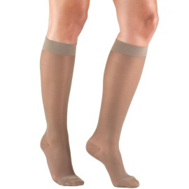 Truform Sheer Compression Stockings, 15-20 mmHg, Women\'s Knee High Length, 20 Denier, Taupe, X-Large