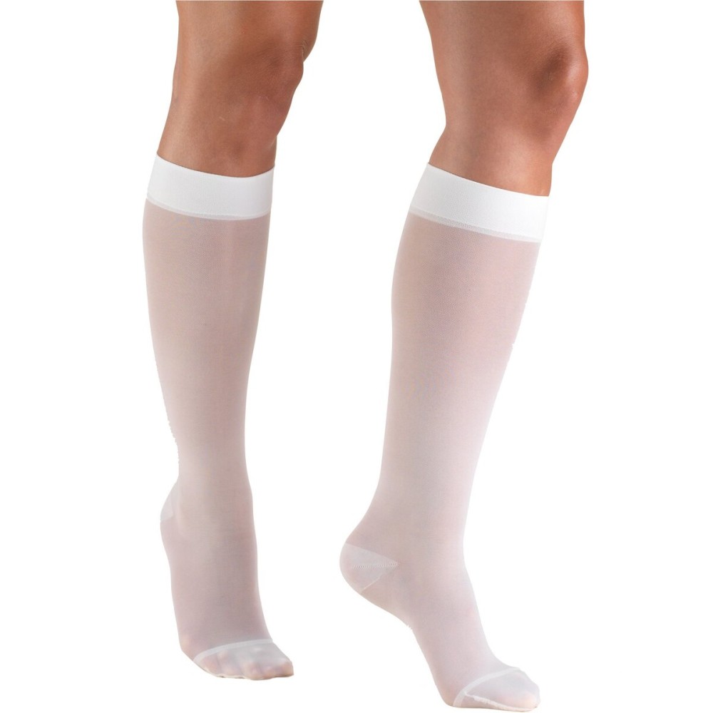 Truform Sheer Compression Stockings, 15-20 mmHg, Women\'s Knee High Length, 20 Denier, White, Medium