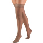 Truform Sheer Compression Stockings, 15-20 mmHg, Women\'s Thigh High Length, 20 Denier, Taupe, Small