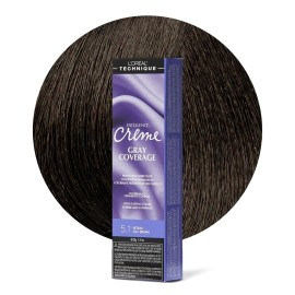 L\'OREAL TECHNIQUE Excellence Crme Permanent Hair Color - Long-Lasting Hair Dye, Rich Formula With No-Drip Application, Superb Gray Coverage, 5.1 Medium Ash Brown