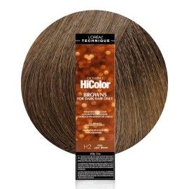 L\'OREAL TECHNIQUE HiColor Browns & Blondes Permanent Hair Color - Lifts Dark Hair in One Step Leaving No Brassiness, Rich and Smooth Creme Formula, Intense & Long-Lasting, H2 Cool Light Brown