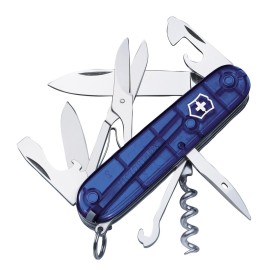 Victorinox Climber Swiss Army Knife, 14 Function Swiss Made Pocket Knife with 2 Blades, Corkscrew and Screwdriver - Ruby
