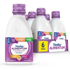 Similac Alimentum With 2\'-FL HMO Hypoallergenic Infant Formula, for Food Allergies and Colic Due to Protein Sensitivity, Ready-to-Feed Baby Formula, 32-fl-oz Bottle, Pack of 6
