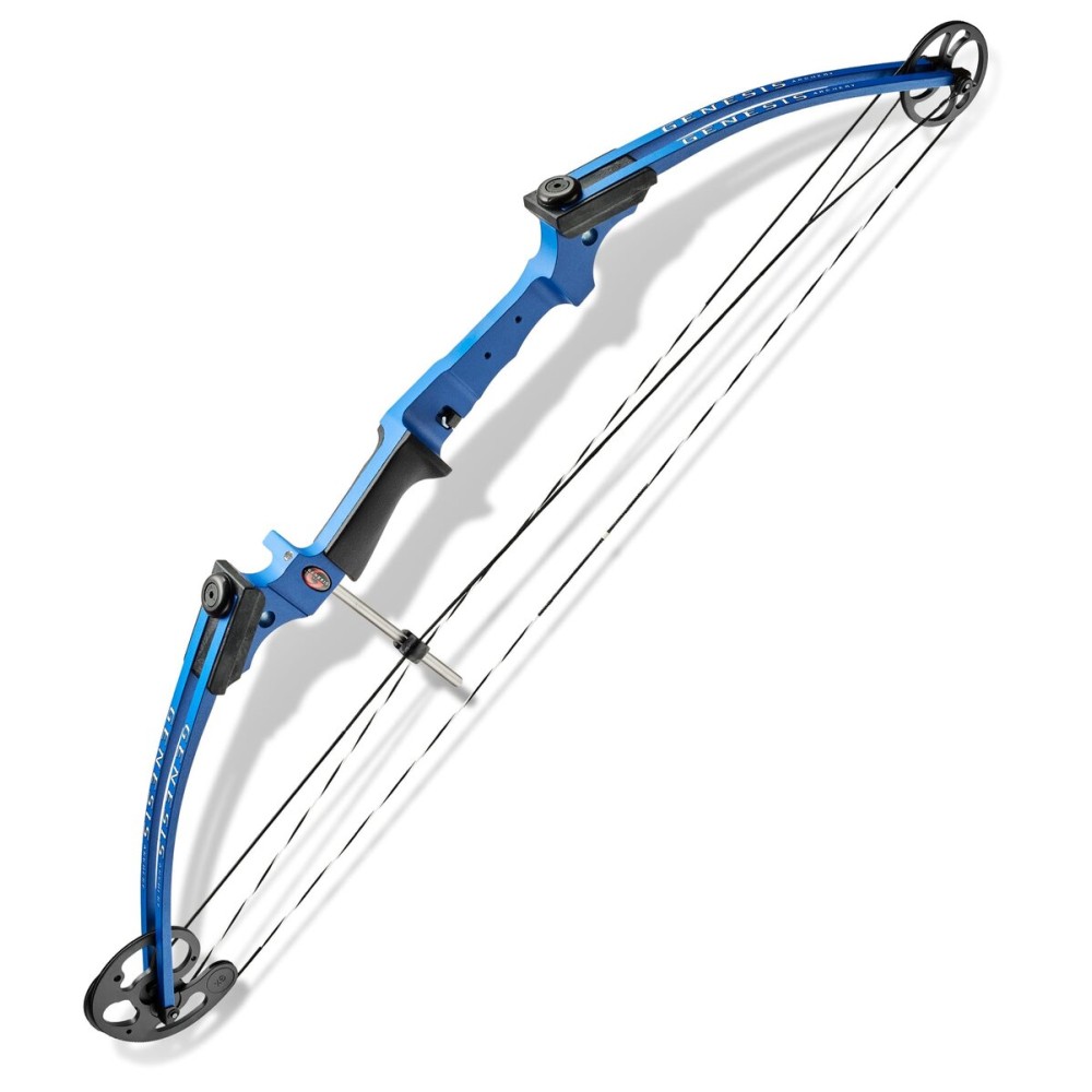 Genesis Archery Original Compound Bow with Adjustable Riser, 15-30 Draw Length, 10-20 lb Draw Weight, All Skill Levels, Draw Hand - Left, Blue