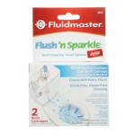 Fluidmaster 8102P8 Flush \'n Sparkle Automatic Toilet Bowl Cleaning System Refills, Blue 2-Pack, Upgraded Version
