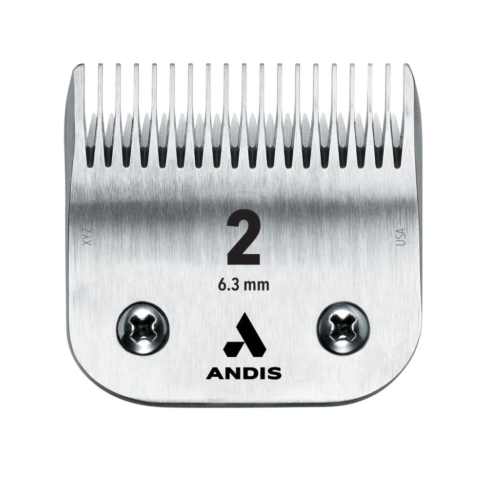 Andis - 64078, Ultra-Edge Carbon Infused Steel Blade - Detachable Clippers with Unique Hardening Process, Long-Lasting Chrome Plated Blade - for AGC, BDC, BGC, MBG Series - Size 2, 1/4-Inch, Chrome