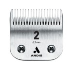 Andis - 64078, Ultra-Edge Carbon Infused Steel Blade - Detachable Clippers with Unique Hardening Process, Long-Lasting Chrome Plated Blade - for AGC, BDC, BGC, MBG Series - Size 2, 1/4-Inch, Chrome