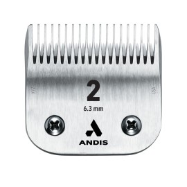 Andis - 64078, Ultra-Edge Carbon Infused Steel Blade - Detachable Clippers with Unique Hardening Process, Long-Lasting Chrome Plated Blade - for AGC, BDC, BGC, MBG Series - Size 2, 1/4-Inch, Chrome