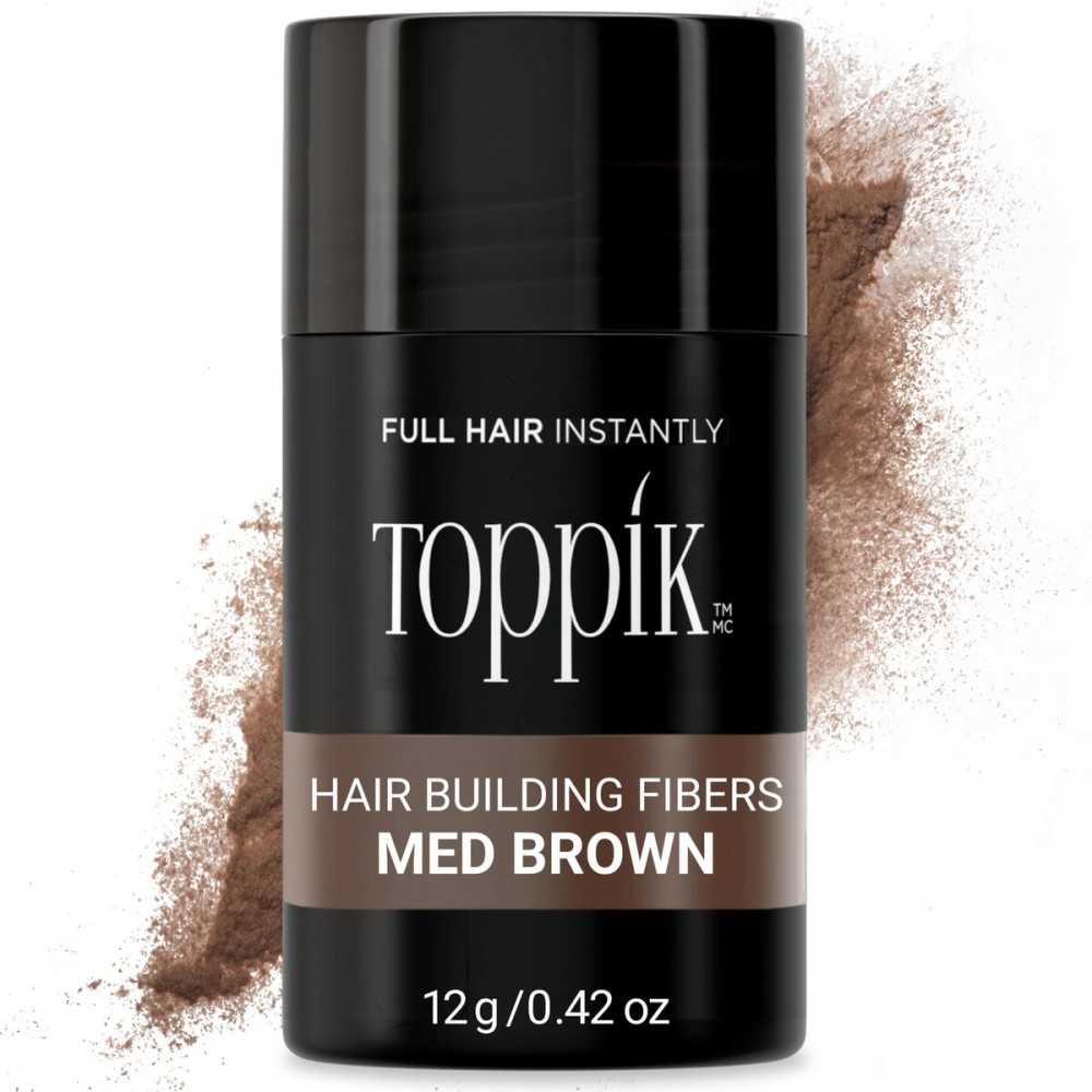 Toppik Hair Building Fibers, Medium Brown, 12g Fill In Fine or Thinning Hair, Instantly Thicker, Fuller Looking, 9 Shades for Men & Women, Keratin Protein Formula
