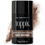 Toppik Hair Building Fibers, Medium Brown, 12g Fill In Fine or Thinning Hair, Instantly Thicker, Fuller Looking, 9 Shades for Men & Women, Keratin Protein Formula
