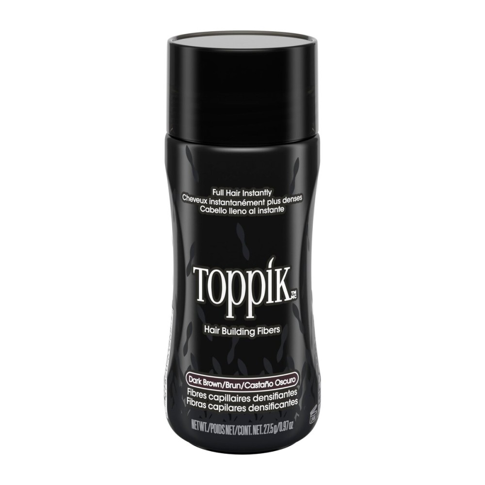 Toppik Hair Building Fibers, Dark Brown, 27.5g Fill In Fine or Thinning Hair, Instantly Thicker, Fuller Looking, 9 Shades for Men & Women, Keratin Protein Formula