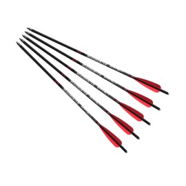 Barnett Outdoors Carbon Crossbow Arrows 5-Pack, Lightweight Hunting Bolts with Half-Moon Nock and Field Points, 22