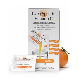 LivOn Laboratories Lypo-Spheric Liposomal Vitamin C 1000mg - No Sugar, Immune Support, Plant Based - Easy to Swallow, Absorbable - Non-GMO, Gluten Free (0.2 fl oz Individual 30 Packets)
