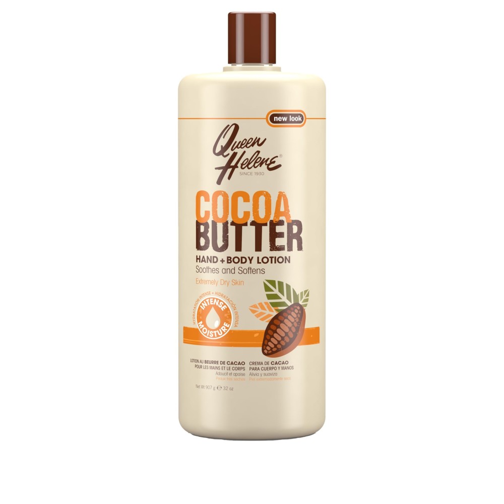 Queen Helene Cocoa Butter Hand and Body Lotion for Dry Skin | Deep Moisturizing Cocoa Butter Formula Softens and Smooths | 32 oz
