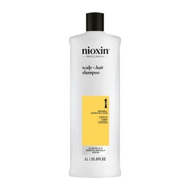 Nioxin Scalp + Hair Thickening System 1 Shampoo| For Natural or Untreated Hair with Light Thinning| With Niacinamide and Biotin| 33.8 Fl oz.