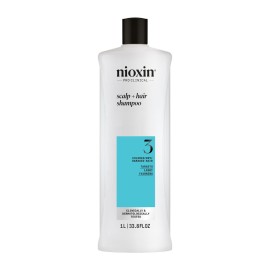 Nioxin System 3 Scalp + Hair Shampoo | For Colored or Damaged Hair with Light Thinning | With Niacinamide and Biotin | 33.8 Fl oz.