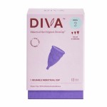 DIVA Cup - Medical Grade Silicone Cup for Period Care - Reusable Menstrual Cup - Up to 12 Hours of Continuous Wear - Model 2 (for Wide Vaginal Canals, Post-Partum & Ages 35+)