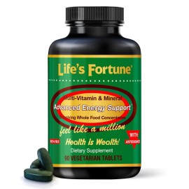 Life\'s Fortune Multivitamin All Natural Energy Source Supplying Whole Food Concentrates, Antioxidants, Amino Acids, Enzymes, Trace Minerals & More (90 Count (Pack of 1))