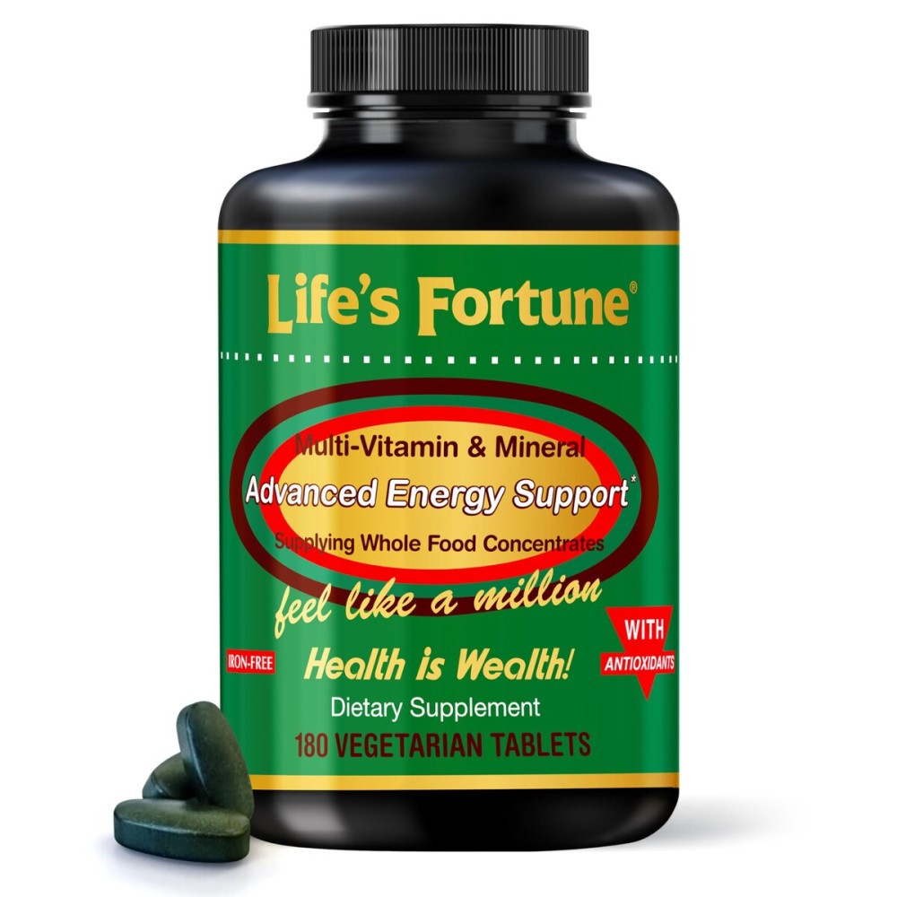 Life\'s Fortune Whole Food Multivitamin & Mineral, Advanced Energy Support Supplement, Daily Wellness for Men & Women, Amino Acids, Biotin, 180 Vegetarian Tablets