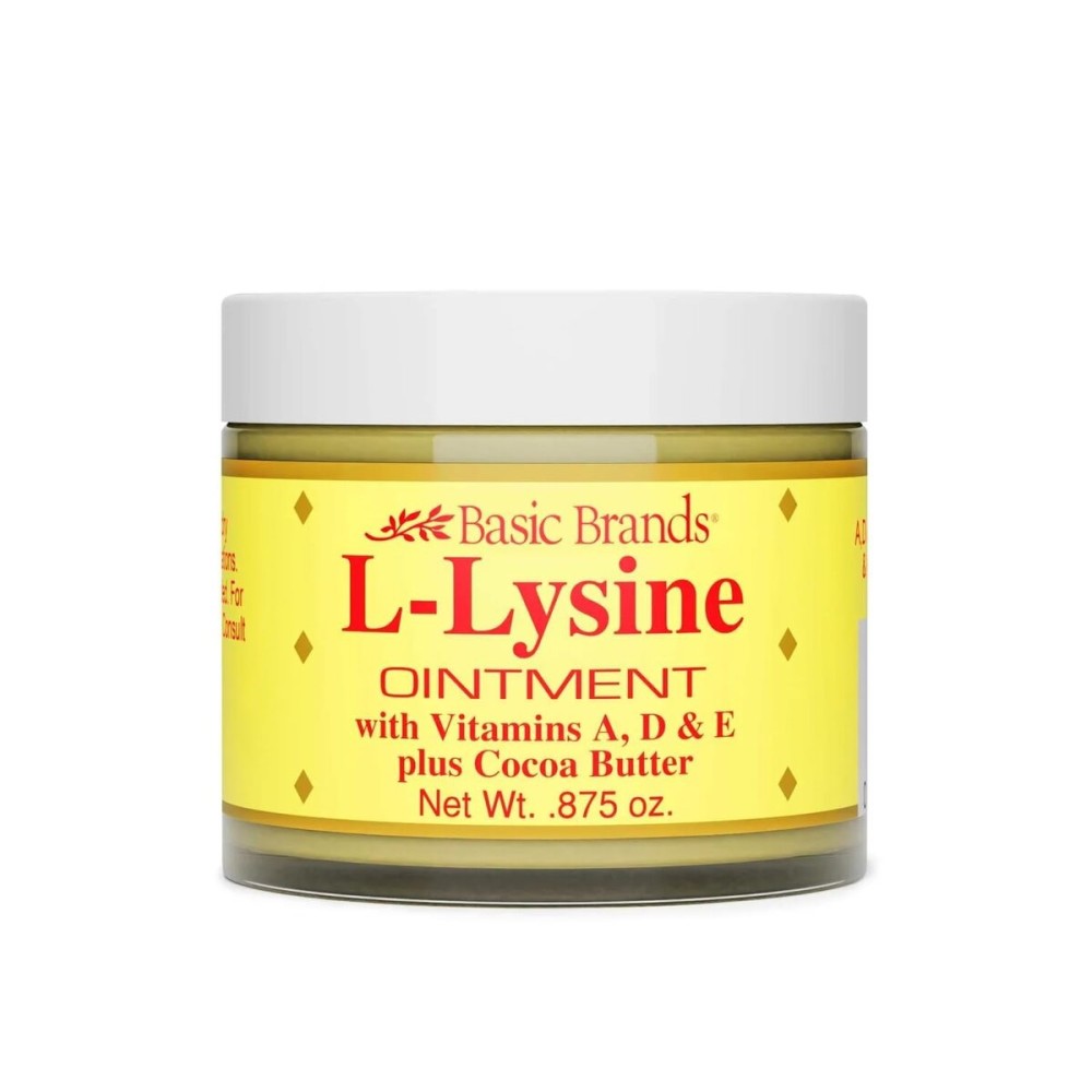 Basic Brands L-Lysine Lip Ointment with Camphor, Menthol, Vitamin A & E, 0.875 oz