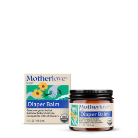 Motherlove Diaper Balm (1 oz) Organic Herbal Diaper Rash Cream-Cloth Safe, Zinc Oxide- Petroleum-Free-Ideal diaper Bag Size