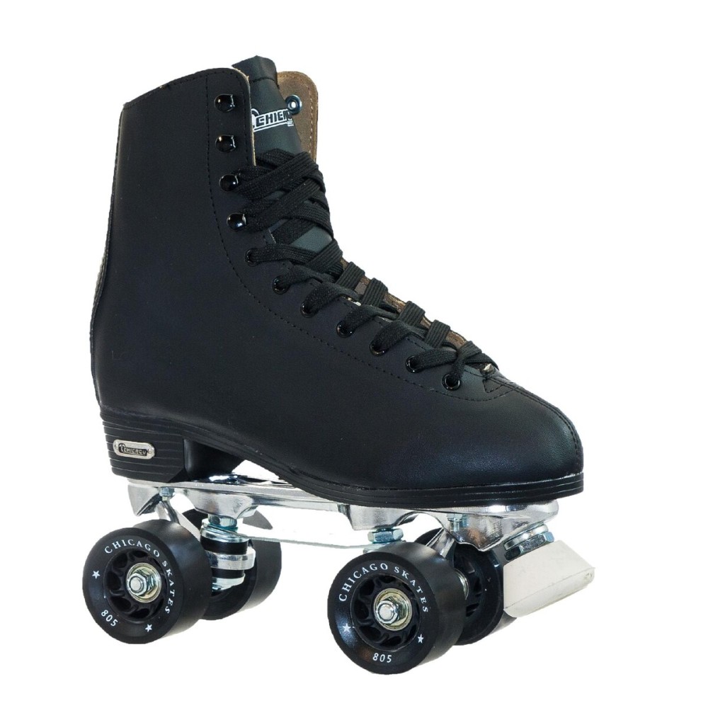 Chicago Quad Roller Skates for Girls & Boys - Durable, Top Performance Indoor/Outdoor Use or Roller Derby - Classic Deluxe Leather High-Top Boots with 60mm Urethane Wheels & Semi-Precision Bearings