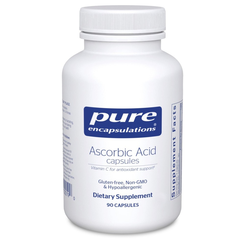 Pure Encapsulations Ascorbic Acid Capsules - 1,000 mg Vitamin C - Antioxidant & Immune Support* - High-Potency Vitamin C - Vegan & Non-GMO - 90 Capsules