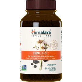 Himalaya UriCare Herbal Supplement, Kidney & Bladder Support, Urinary Tract & Urine Flow Support, Caffeine Free, Non-GMO, Gluten Free, Vegetarian, 240 Capsules, 60 Day Supply