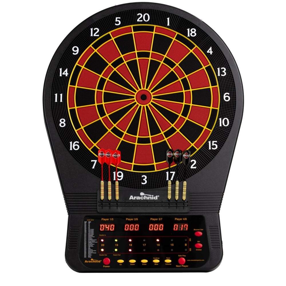 Arachnid Cricket Pro 650 Electronic Dartboard - 15.5 Regulation Size - 33 Games with 303 Variations - 8-Player LED Score Display
