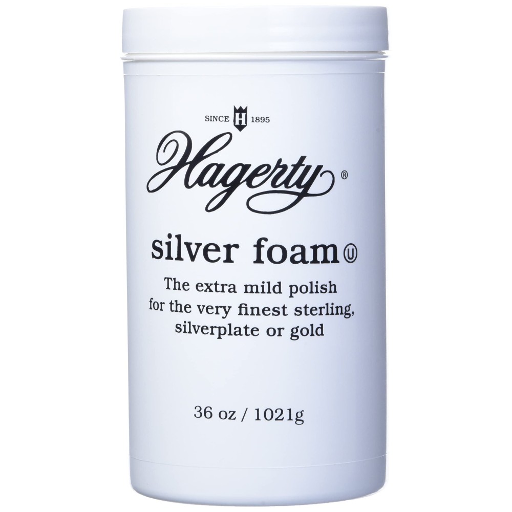 Hagerty Silver Foam: Mild Silver Polish, Gently Removes Tarnish from Sterling, Silver Plate, and Gold, 36-Ounce