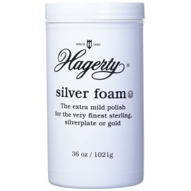 Hagerty Silver Foam: Mild Silver Polish, Gently Removes Tarnish from Sterling, Silver Plate, and Gold, 36-Ounce