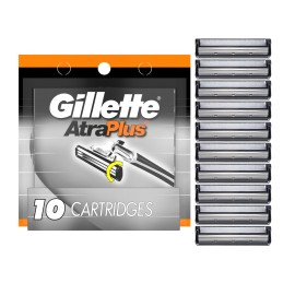Gillette AltraPlus Mens Razor Blade Refills, 10 Count, Lubra-Soft Strip for Smoothness and Comfort